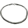 Massiv Rund Kejsarlänk Oxiderat Silver - Armband 3 mm