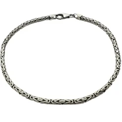 Massiv Rund Kejsarlänk Oxiderat Silver - Armband 2 mm