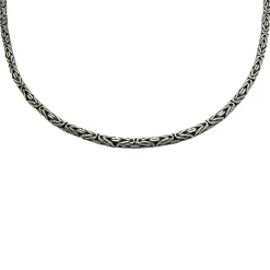 Massiv Rund Kejsarlänk Oxiderat Silver - Halsband 2 mm