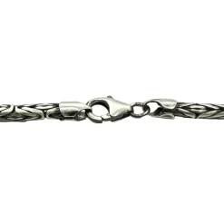 Massiv Rund Kejsarlänk Oxiderat Silver - Halsband 3 mm