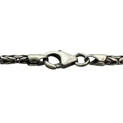 Massiv Rund Kejsarlänk Oxiderat Silver - Halsband 2 mm