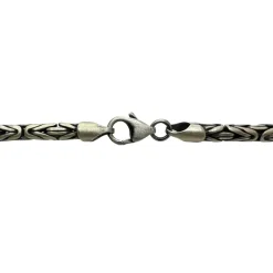 Massiv Rund Kejsarlänk Oxiderat Silver - Armband 4 mm