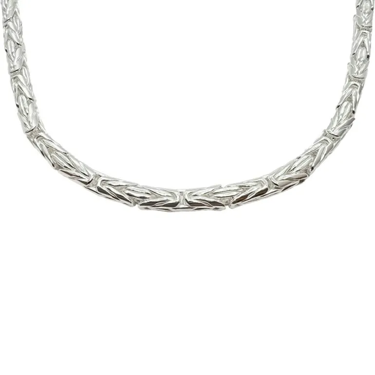Massiv Rund Kejsarlänk Silver - Halsband 4 mm