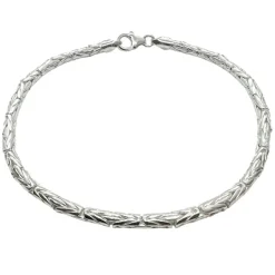 Massiv Rund Kejsarlänk Silver - Armband 3 mm