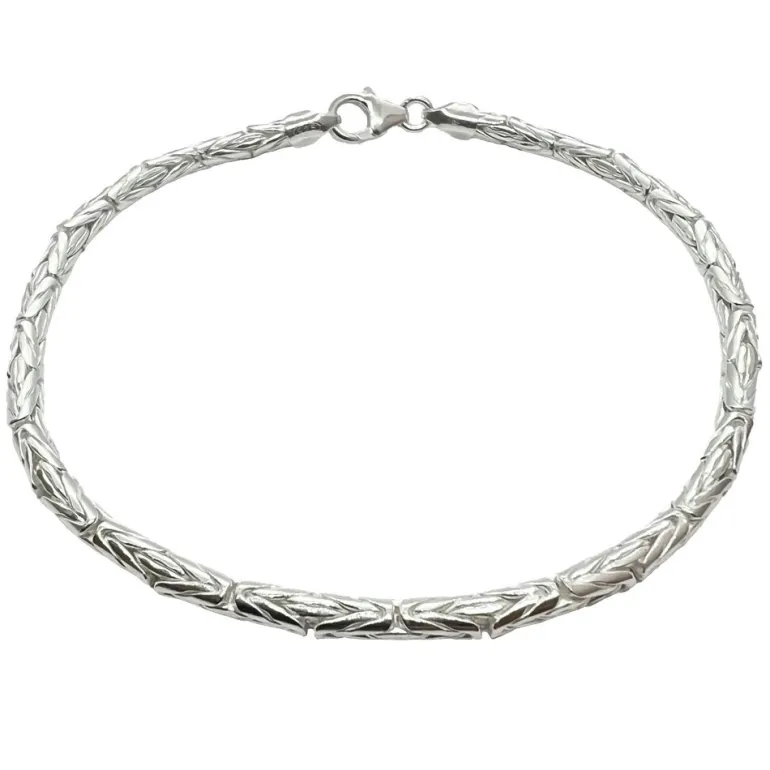 Massiv Rund Kejsarlänk Silver - Armband 3 mm