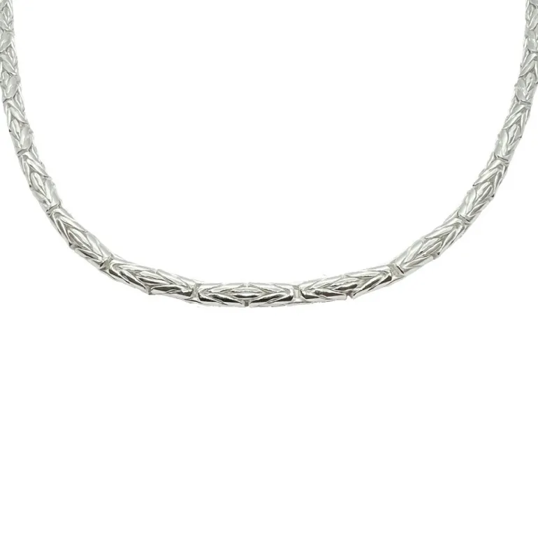 Massiv Rund Kejsarlänk Silver - Halsband 3 mm