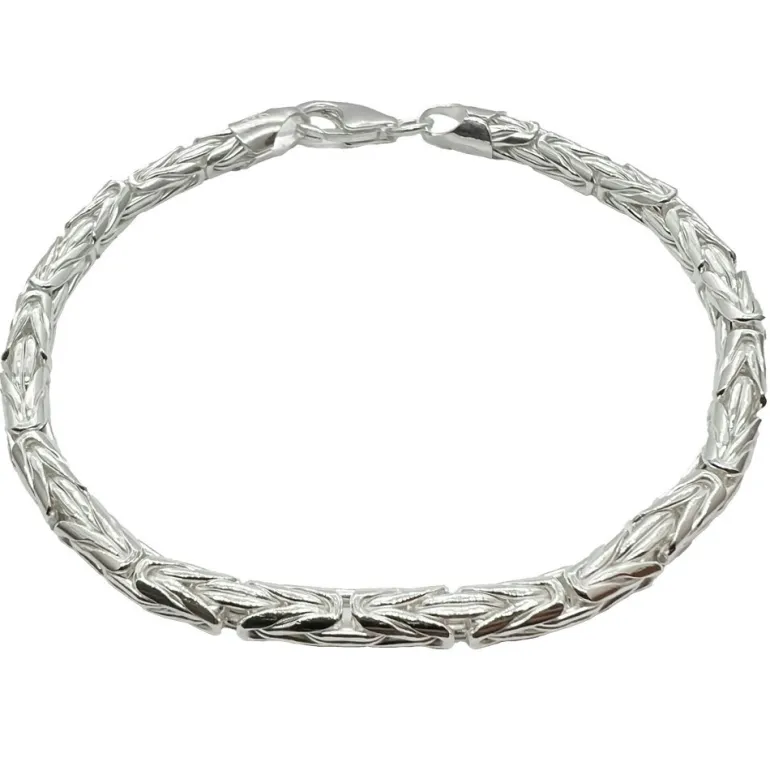 Massiv Rund Kejsarlänk Silver - Armband 4 mm