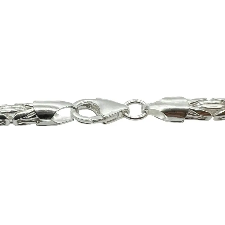 Massiv Rund Kejsarlänk Silver - Halsband 4 mm