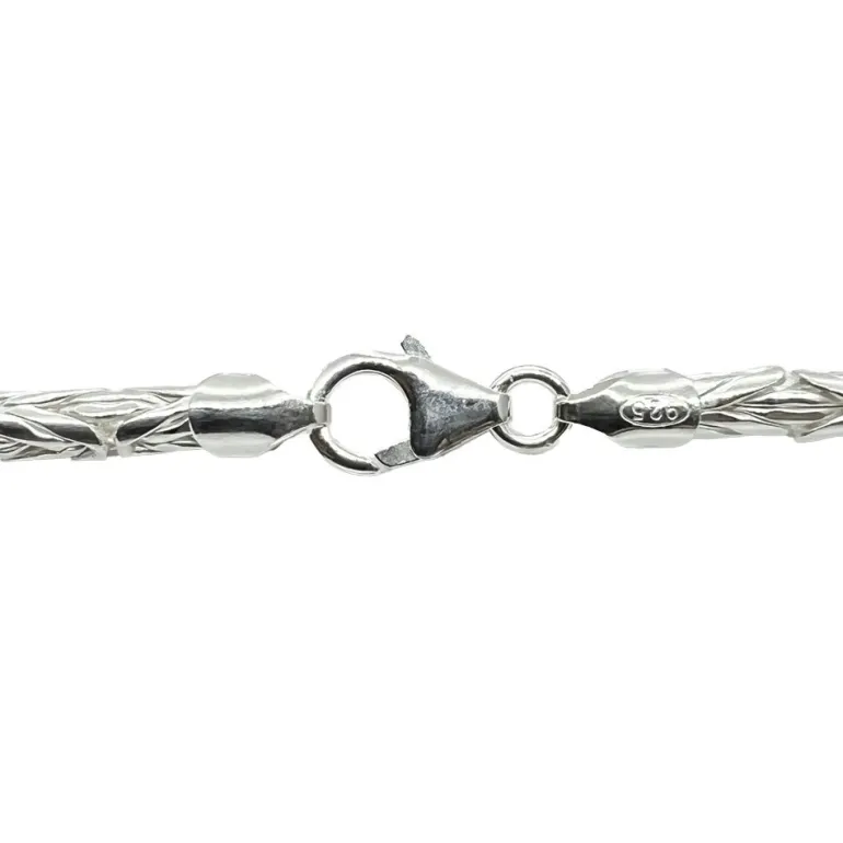 Massiv Rund Kejsarlänk Silver - Halsband 3 mm