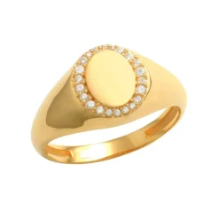 Oval Klackring 18K Guld