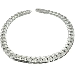 Pansarlänk Armband - Ovalslipad Silver - 5,8 mm