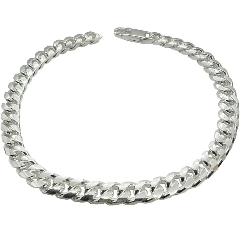 Pansarlänk Armband - Ovalslipad Silver - 5,8 mm