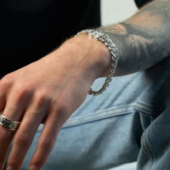 Pansarlänk Armband med Kistlås - 9 mm