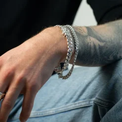 Pansarlänk Armband med Kistlås - 6,75 mm