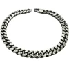 Pansarlänk Armband Ovalslipad - Oxiderat Silver - 6,4 mm