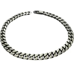 Pansarlänk Armband Ovalslipad - Oxiderat Silver - 5,8 mm