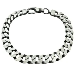 Pansarlänk Armband Oxiderat Silver - 8 mm