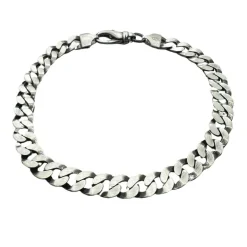 Pansarlänk Armband Oxiderat Silver - 7 mm