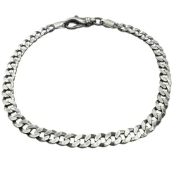 Pansarlänk Armband Oxiderat Silver - 5 mm