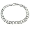 Pansarlänk Armband Silver - Slipad Fyra Sidor - 6,7 mm