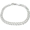 Pansarlänk Armband Silver - Slipad Fyra Sidor - 4,8 mm