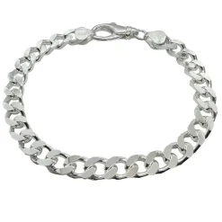 Pansarlänk Armband Silver - Slipad Fyra Sidor - 6,7 mm