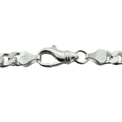 Pansarlänk Armband Silver - Slipad Fyra Sidor - 4,8 mm