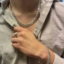 Pansarlänk Armband Silver - 7,8 mm