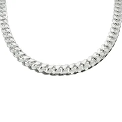 Pansarlänk Halsband Ovalslipad Silver - 6,4 mm