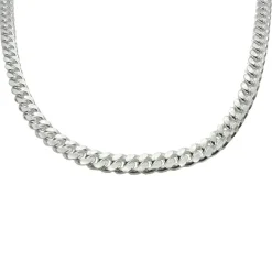 Pansarlänk Halsband Ovalslipad Silver - 5 mm