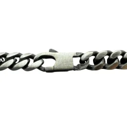 Pansarlänk Halsband Ovalslipad - Oxiderat Silver - 5 mm