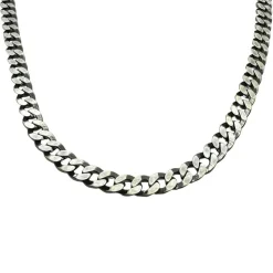 Pansarlänk Halsband Oxiderat Silver - 6 mm
