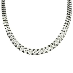Pansarlänk Halsband Oxiderat Silver - 7 mm