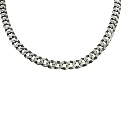 Pansarlänk Halsband Oxiderat Silver - 5 mm