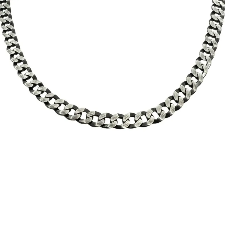 Pansarlänk Halsband Oxiderat Silver - 5 mm