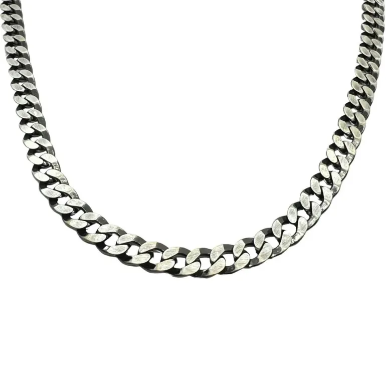 Pansarlänk Halsband Oxiderat Silver - 6 mm