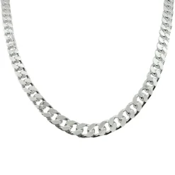 Pansarlänk Halsband Silver - Slipad Fyra Sidor - 5,8 mm