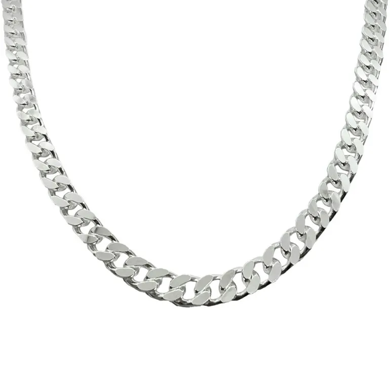 Pansarlänk Halsband Silver - Slipad Fyra Sidor - 5,8 mm