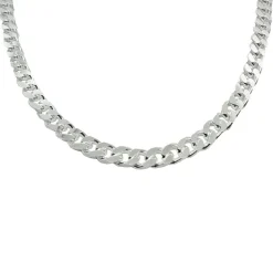 Pansarlänk Halsband Silver- Slipad Fyra Sidor - 4,8 mm