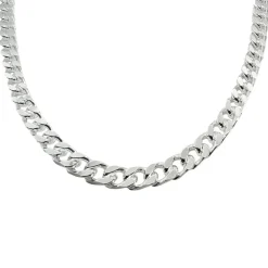 Pansarlänk Halsband Silver - Slipad Fyra Sidor - 6,7 mm