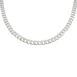 Pansarlänk Halsband Silver - 4 mm