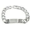 Pansarlänk med Gravyrplatta Armband Silver - 11 mm