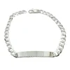 Pansarlänk med Gravyrplatta Armband Silver - 6 mm