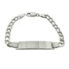 Pansarlänk med Gravyrplatta Armband Silver - 6 mm