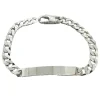 Pansarlänk med Gravyrplatta Armband Silver - 5,4 mm