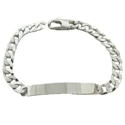 Pansarlänk med Gravyrplatta Armband Silver - 5,4 mm