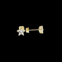 Örhänge med cz-sten stjärna i 18K guld - Flera storlekar