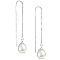 Örhängen Chain Pearl Silver