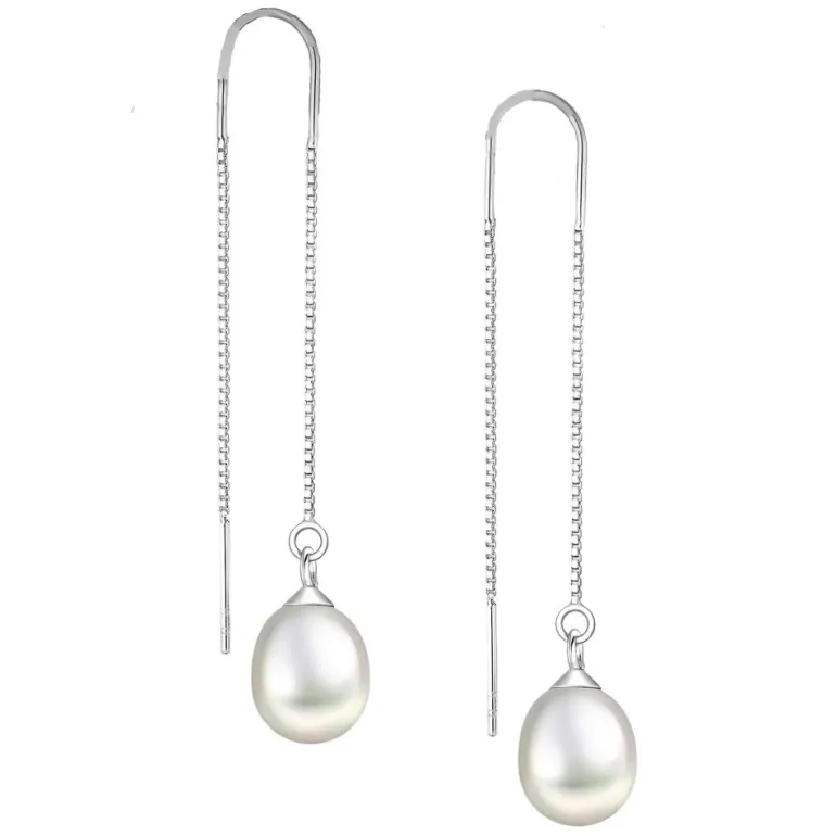 Örhängen Chain Pearl Silver