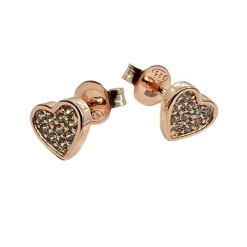 Örhängen Cute Hearts Pink Goldplated Silver